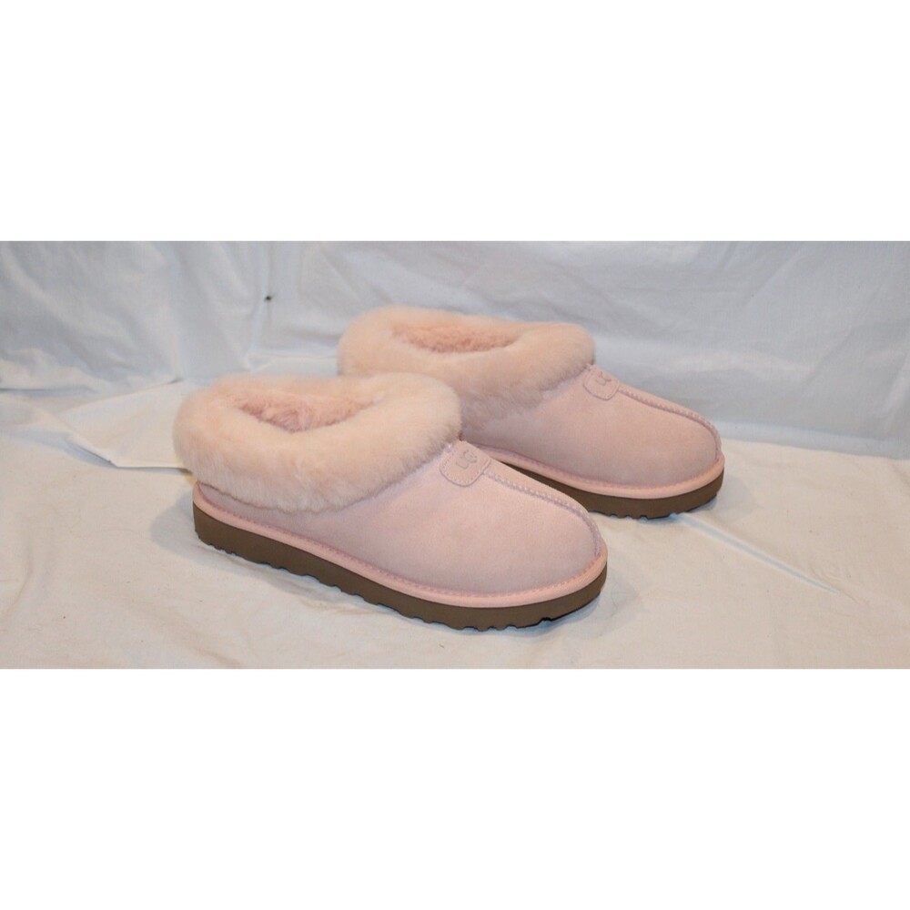 UGG Women's Tazzette Suede Shearling Slippers Soft Peach NEW US 8 EU 39